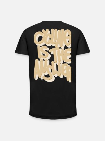 Cycling is the answer beige - Long Fit Men's T-Shirt - black