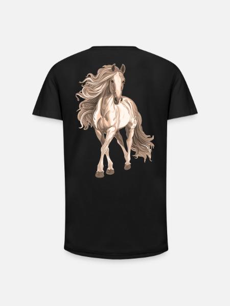 Horse motif - Long Fit Men's T-Shirt - black