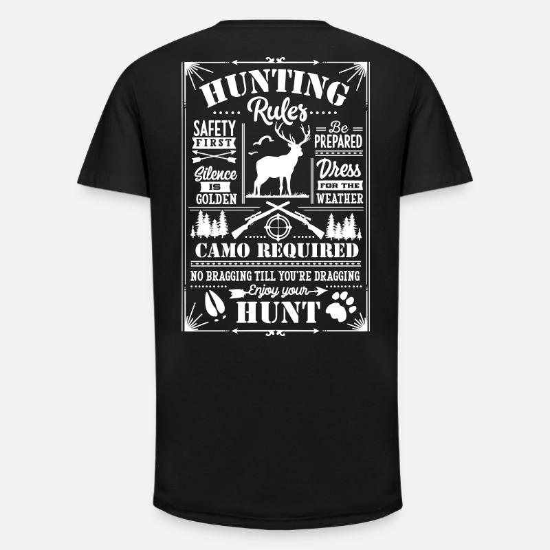 Hunting rules white - Long Fit Männer T-Shirt - Schwarz