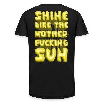 shine like the motherfucking sun summer lettering - Long Fit Men's T-Shirt - black - Back - AI Model Male 185 light (185cm)
