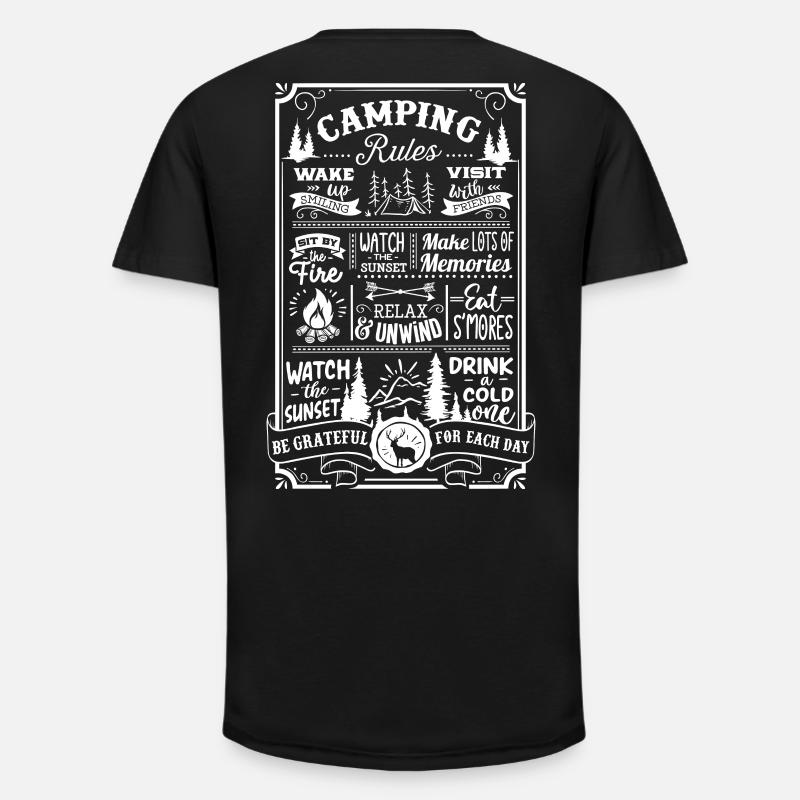 Camping Rules - Long Fit Männer T-Shirt - Schwarz
