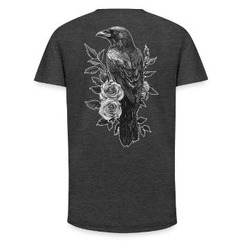Corbeau - T-shirt coupe longue homme - charbon - Dos - AI Model Male 185 light (185cm)