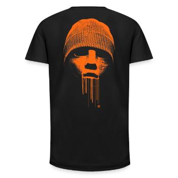 Beanie Rebel - Long Fit Men's T-Shirt - black - Back - AI Model Male 185 light (185cm)