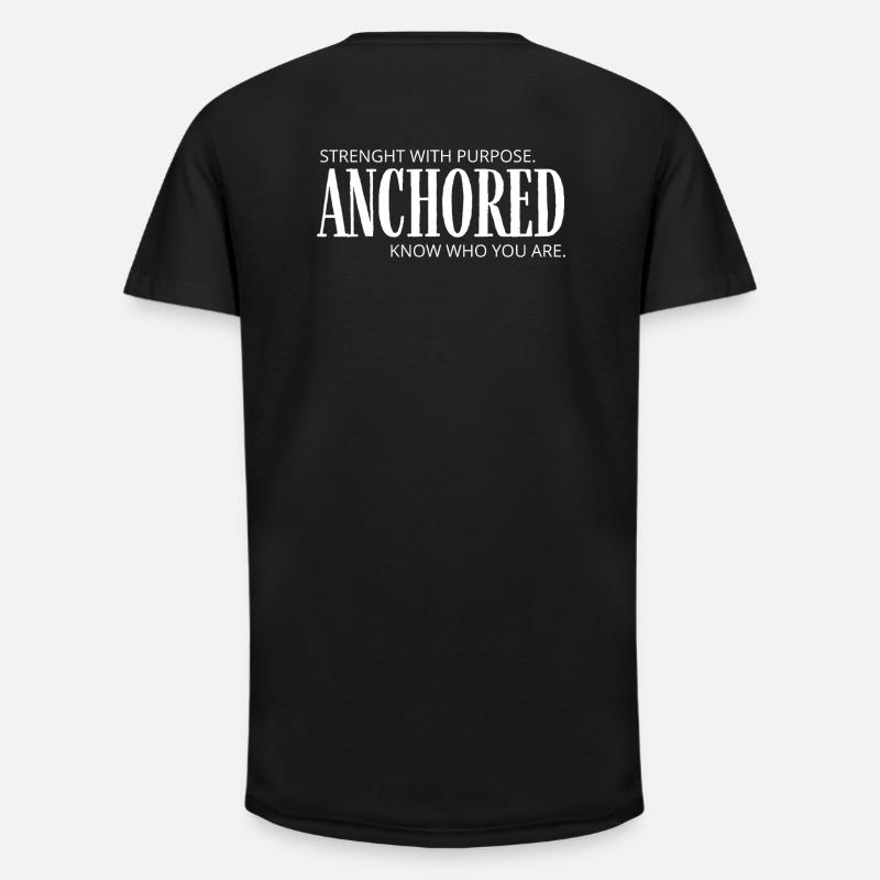 VERANKERT - Long Fit Männer T-Shirt - Schwarz