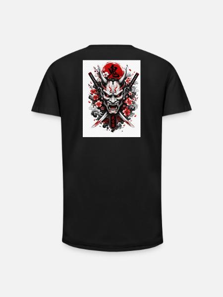 Dämonen Oni Katana - Long Fit Männer T-Shirt - Schwarz