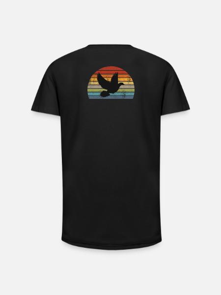 Taube Retro - Long Fit Männer T-Shirt - Schwarz