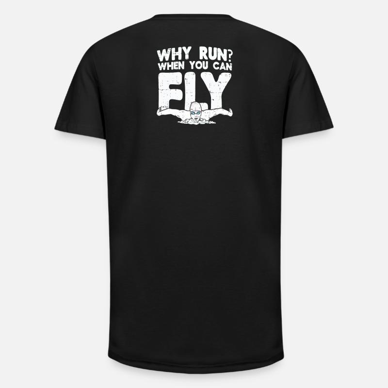 Schwimmen Schwimmer Geschenk - Long Fit Männer T-Shirt - Schwarz