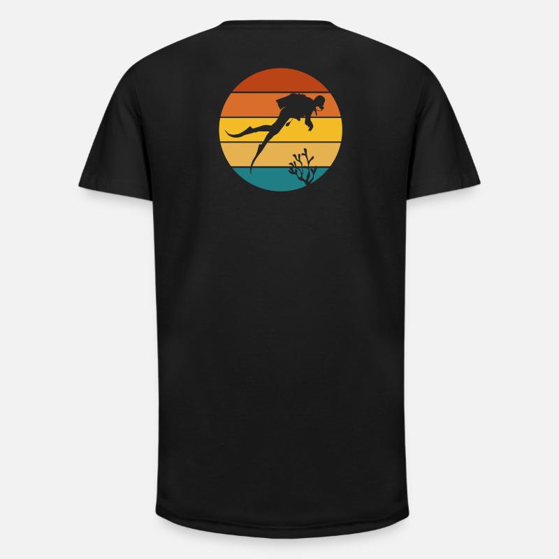 Tauchen, Tauchen - Long Fit Männer T-Shirt - Schwarz