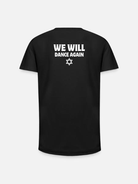 Israel, we will dance again - Long Fit Men's T-Shirt - black