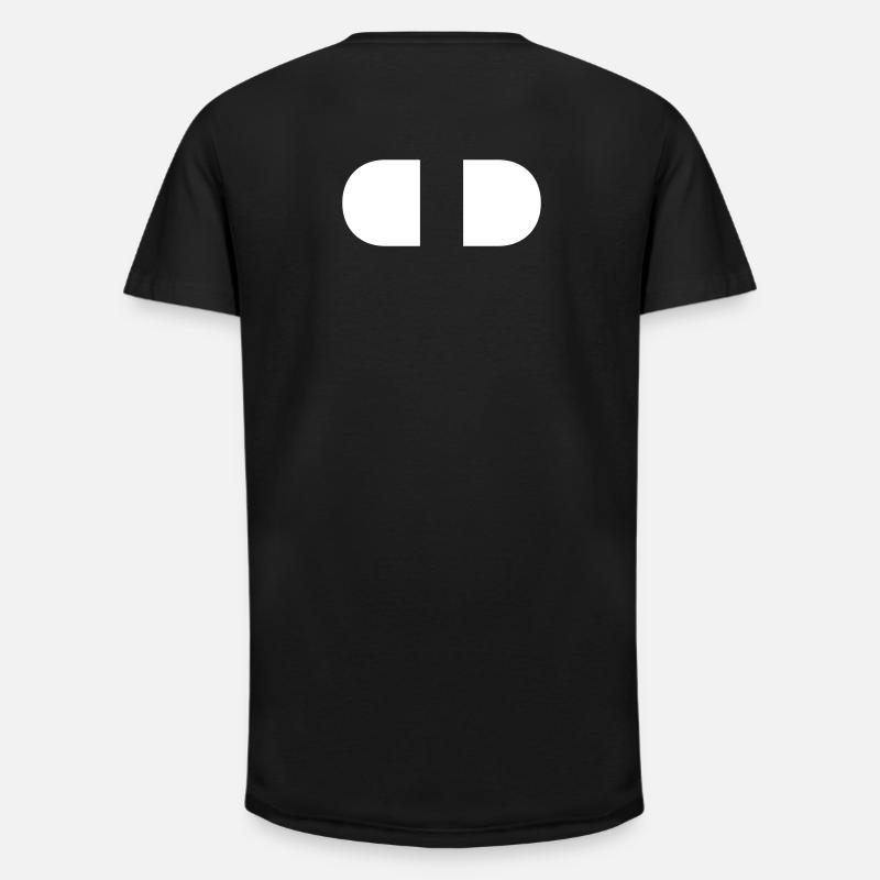 controller-split-weiss - Long Fit Männer T-Shirt - Schwarz