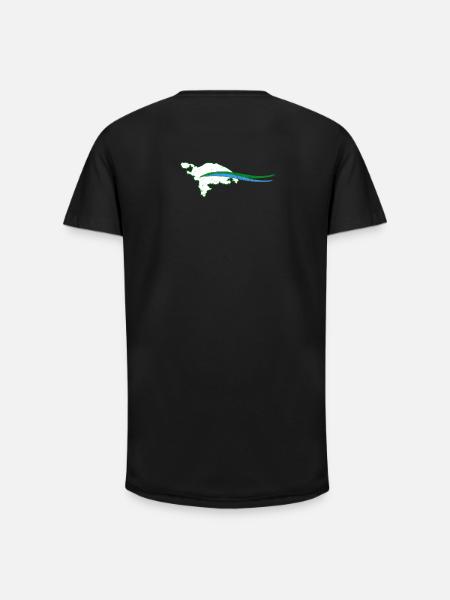 Thurgau Canton Outline with Wave - Long Fit Men's T-Shirt - black
