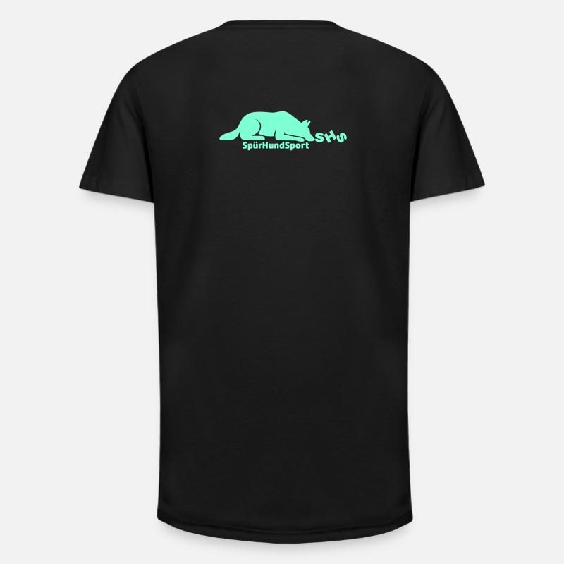 SHS Logo aquamarin - Long Fit Männer T-Shirt - Schwarz