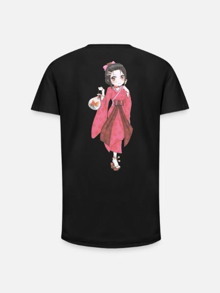 Mangas - T-shirt coupe longue homme - noir