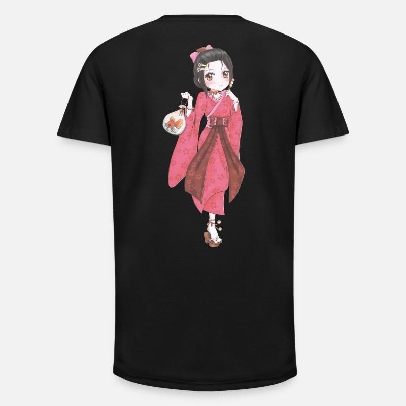 Manga - Long Fit Männer T-Shirt - Schwarz