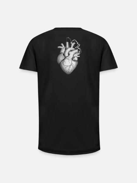 Heart with Butterfly Aesthetic - Long Fit Men's T-Shirt - black