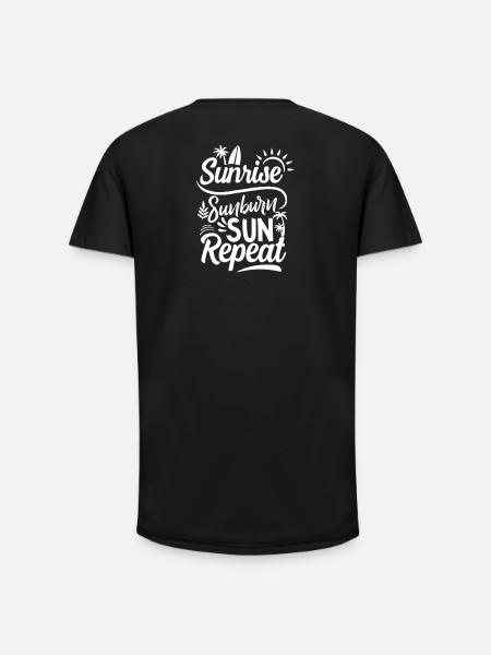 Sunrise motif with repetition - Long Fit Men's T-Shirt - black