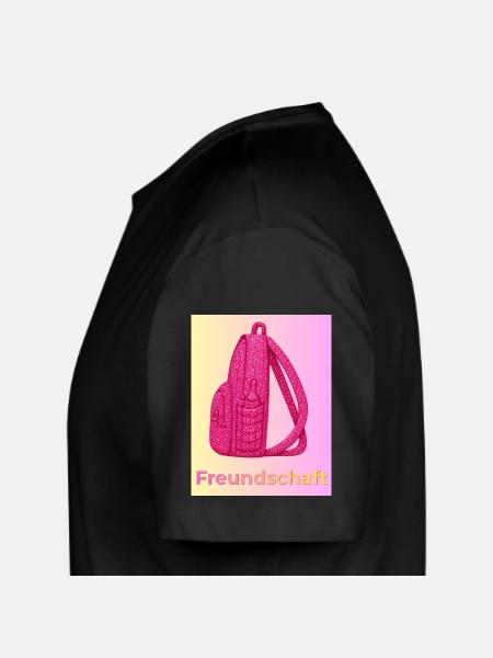 Freundschaft Glitzer Rucksack pink - Long Fit Männer T-Shirt - Schwarz