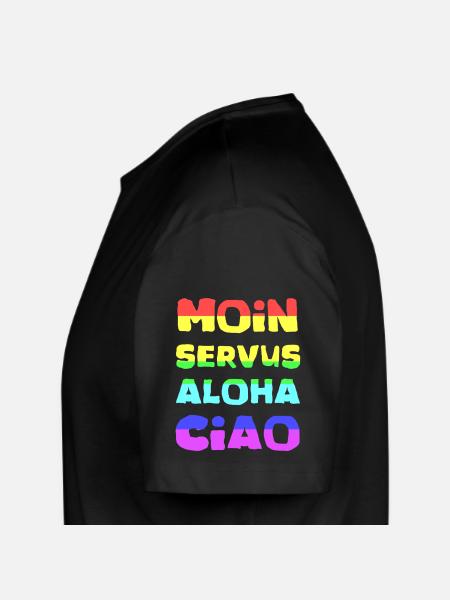 Rainbow lettering Aloha Ciao - Long Fit Men's T-Shirt - black