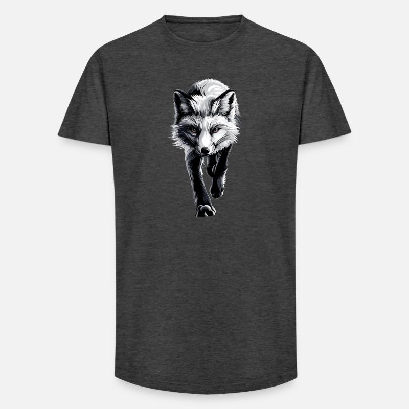 Polarfuchs Schneefuchs Eisfuchs Süßer Weißer Fuchs - Long Fit Männer T-Shirt - Anthrazit