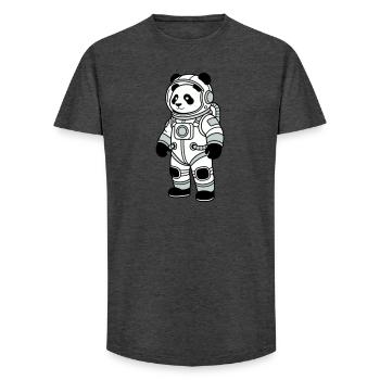 panda bear spacesuit - Long Fit Men's T-Shirt - charcoal grey - Front - AI Model Male 185 light (185cm)