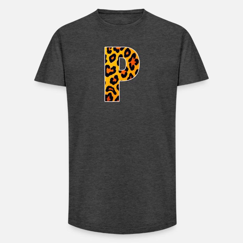Leopard_Buchstabenmuster_-_P - Long Fit Männer T-Shirt - Anthrazit