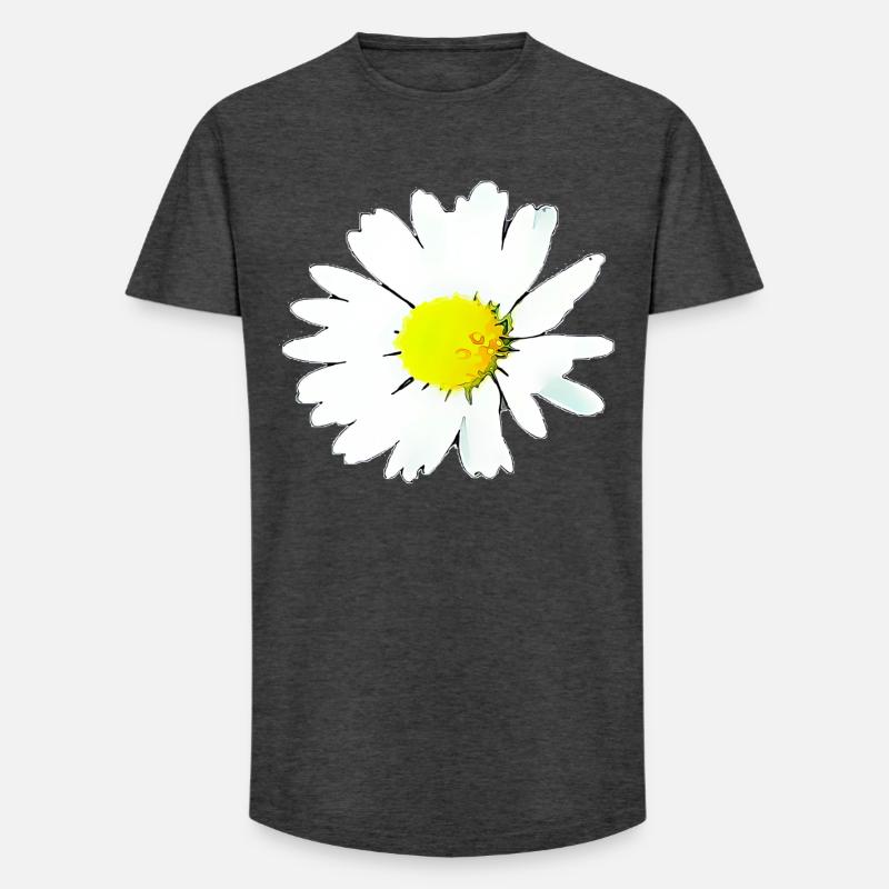 Blume - Gänseblümchen - Long Fit Männer T-Shirt - Anthrazit
