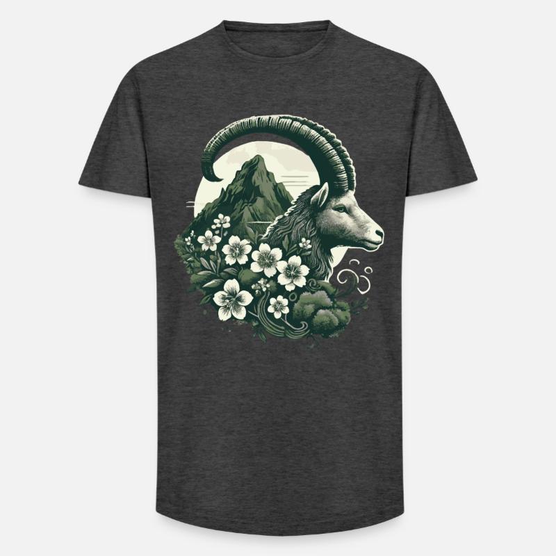 Steinbock Sternzeichen - Bergziege Astrologie - Long Fit Männer T-Shirt - Anthrazit