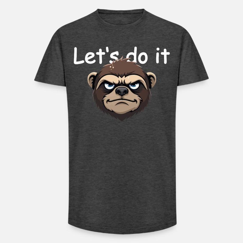 Faultier - let's do it - Long Fit Männer T-Shirt - Anthrazit
