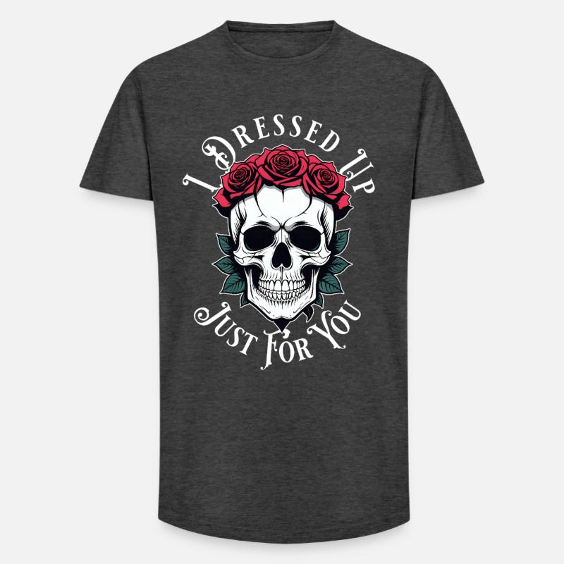 romantisch düster Totenkopf - Long Fit Männer T-Shirt - Anthrazit