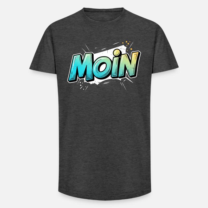 Comic Pop Art Moin Design - Long Fit Männer T-Shirt - Anthrazit