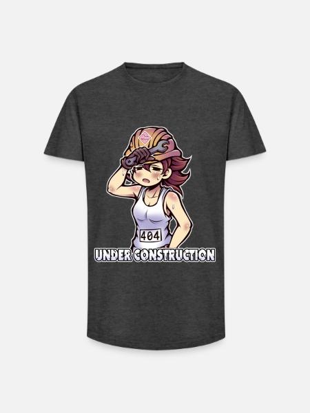 Under Construction - 404 - Long Fit Men's T-Shirt - charcoal grey