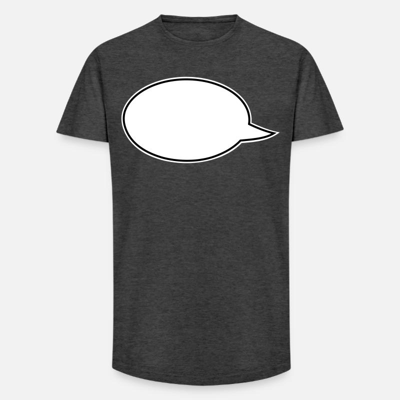 Sprechblasen Comic links - Long Fit Männer T-Shirt - Anthrazit