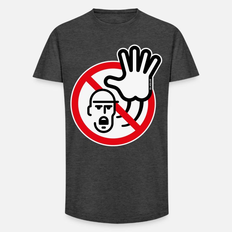 Warnzeichen / Warnung / Verbot (Symbol / 3C) - Long Fit Männer T-Shirt - Anthrazit