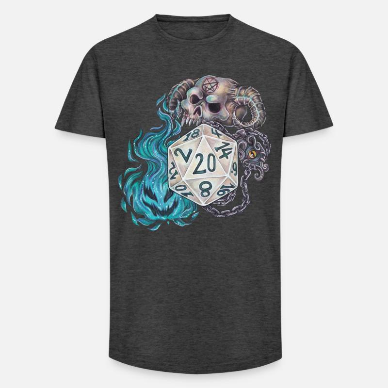 Rollenspiel Tabletop D20 Würfel Geschenk Warlock - Long Fit Männer T-Shirt - Anthrazit