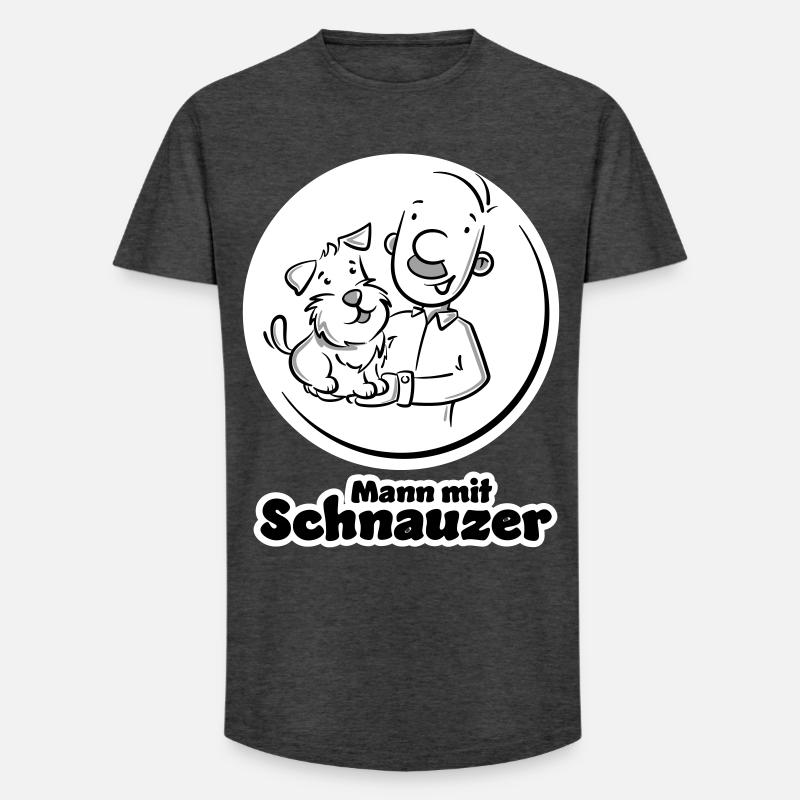 Mann mit Schnauzer (Oberlippenbart) - Long Fit Männer T-Shirt - Anthrazit