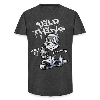 Graffiti boy and spray paint - T-shirt coupe longue homme - charbon - Devant - AI Model Male 185 light (185cm)