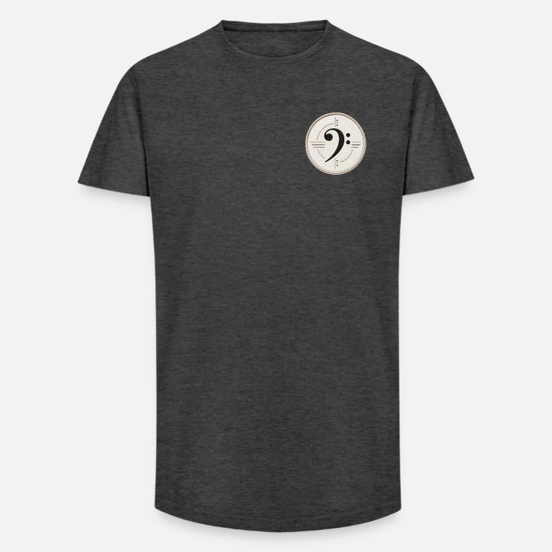 Clé de fa sur le patch - T-shirt coupe longue homme - charbon