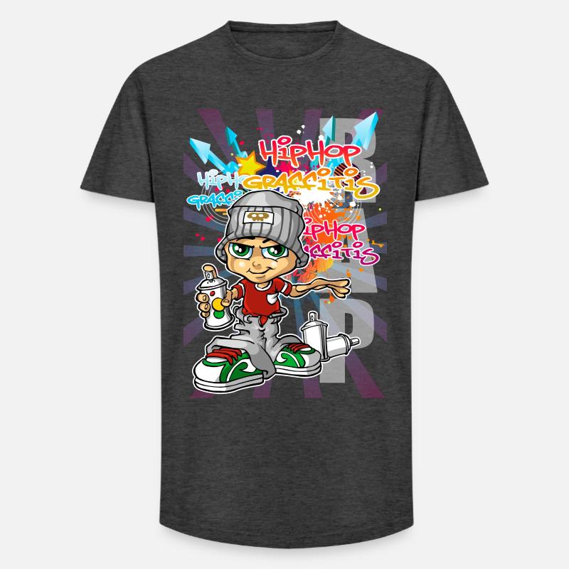 Junge Graffiti - Long Fit Männer T-Shirt - Anthrazit