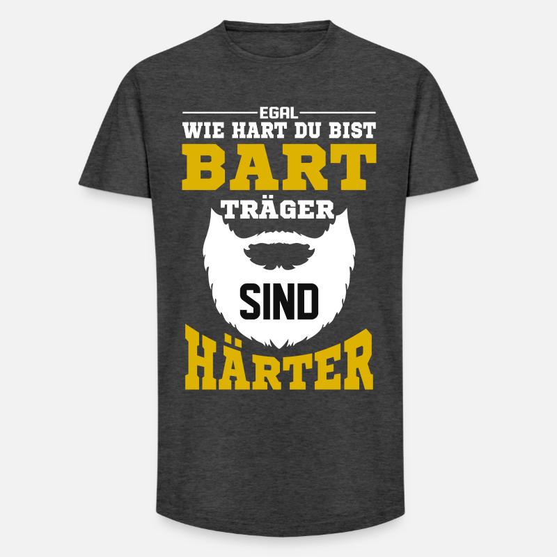 Bartträger sind härter / Bart, Bartträger Spruch - Long Fit Männer T-Shirt - Anthrazit