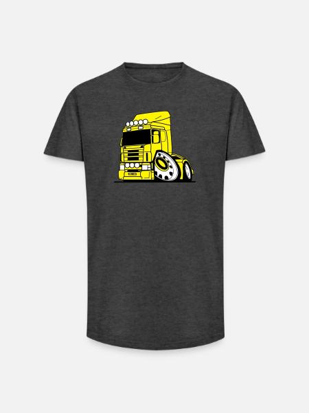 V8 truck Vabis - Long Fit Men's T-Shirt - charcoal grey