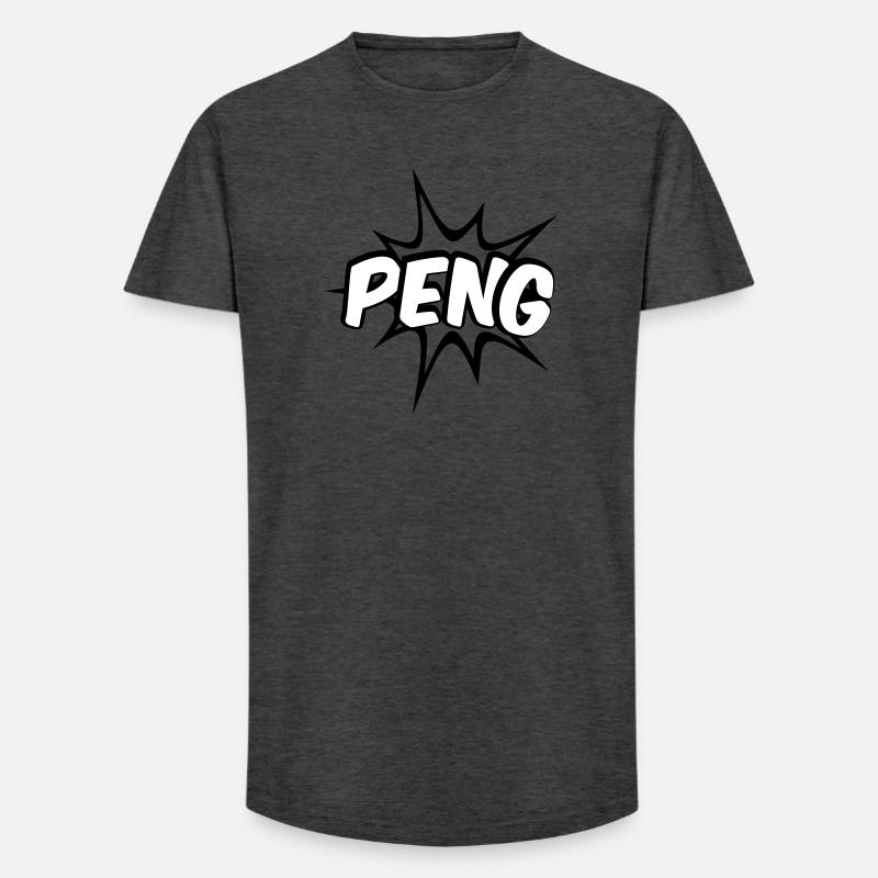 Peng Comic Design - Long Fit Männer T-Shirt - Anthrazit