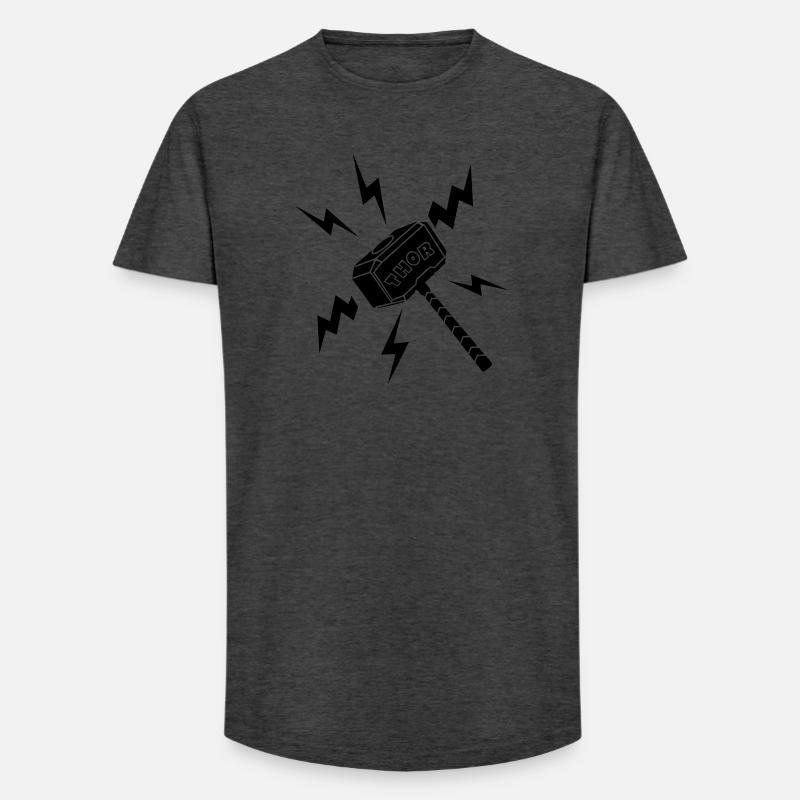 Thor-Hammer mit Text THOR - Long Fit Männer T-Shirt - Anthrazit
