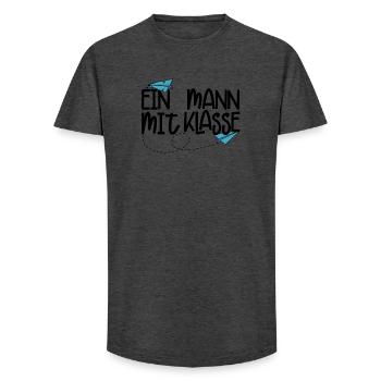 Ein Mann mit Klasse - (schwarz) - Long Fit Männer T-Shirt - Anthrazit - Vorne - AI Model Male 185 light (185cm)