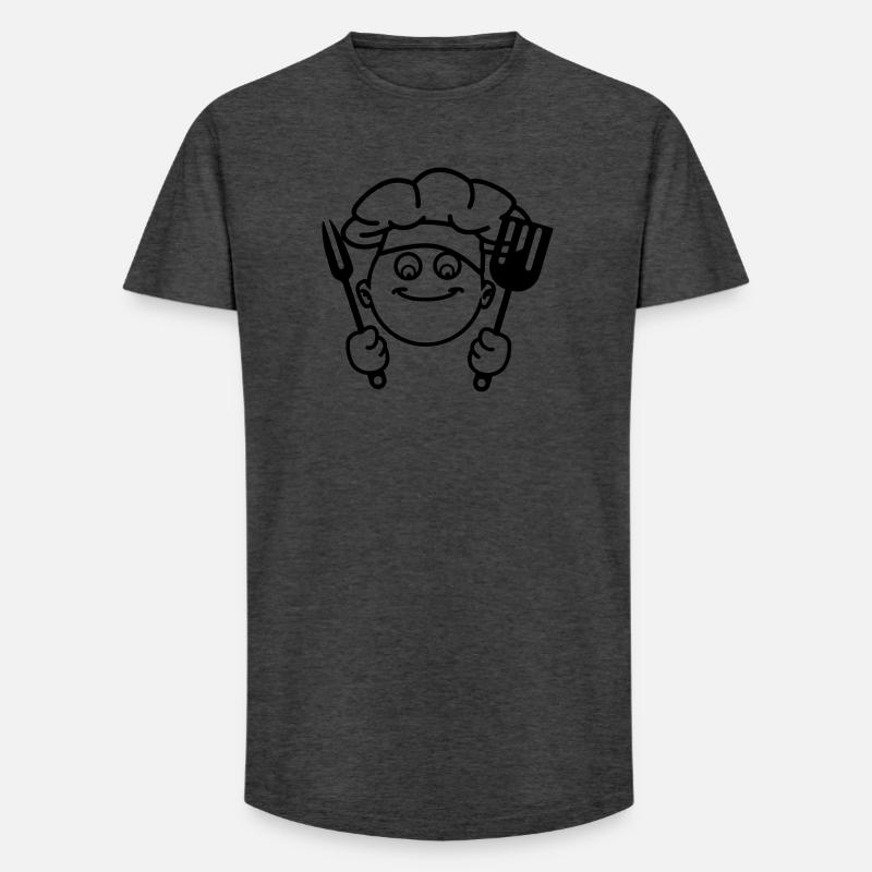 BBQ kochen - Long Fit Männer T-Shirt - Anthrazit