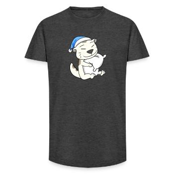Katze Katzenrasse Devon Rex - Long Fit Männer T-Shirt - Anthrazit - Vorne - AI Model Male 185 light (185cm)