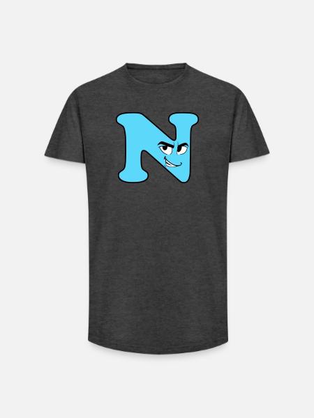 N - Long Fit Men's T-Shirt - charcoal grey