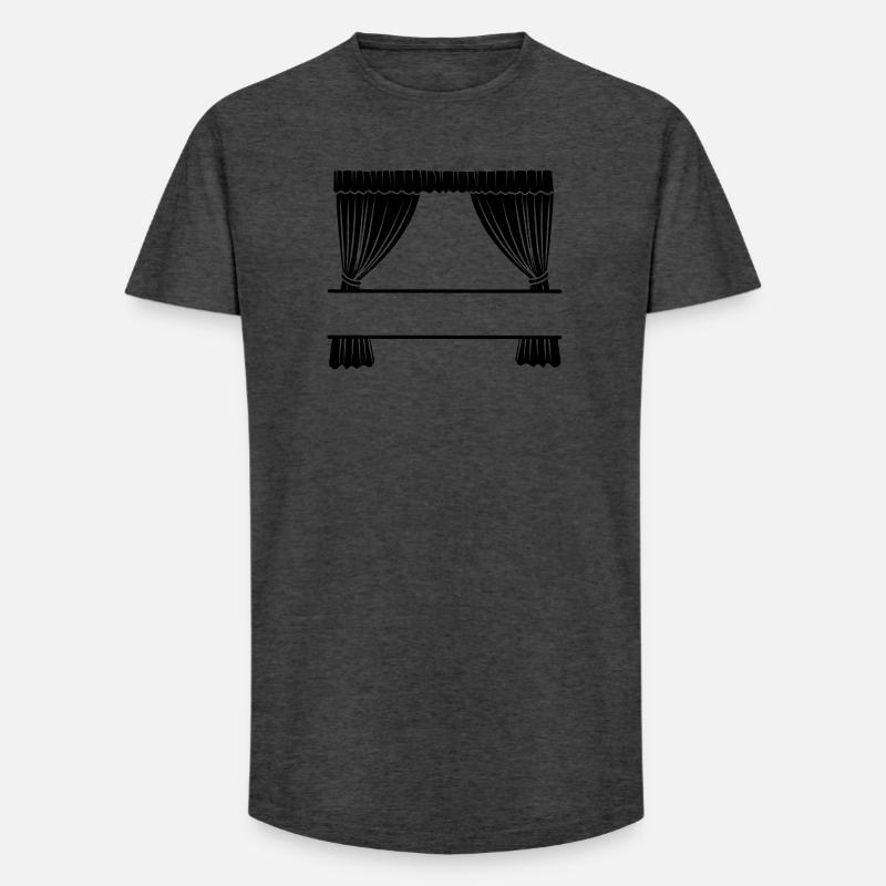 Vorhänge mit Aussparung - Long Fit Männer T-Shirt - Anthrazit