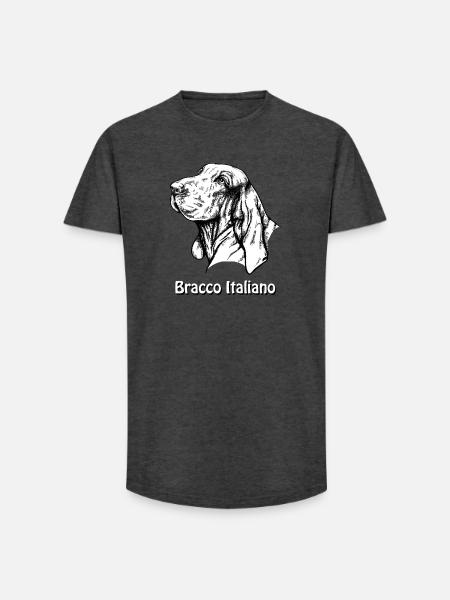 Bracco Italiano Portrait with text - Long Fit Men's T-Shirt - charcoal grey