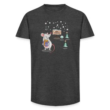 Joyeux Noël - T-shirt coupe longue homme - charbon - Devant - AI Model Male 185 light (185cm)