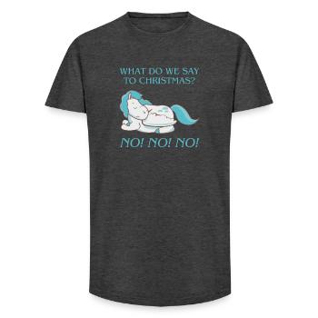! What do we say to christmas? No No No! - Long Fit Men's T-Shirt - charcoal grey - Front - AI Model Male 185 light (185cm)